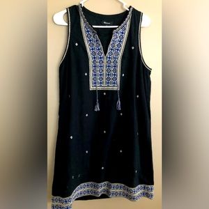 MADEWELL Boho Dress  w/ Embellished Front & Hem Size 8